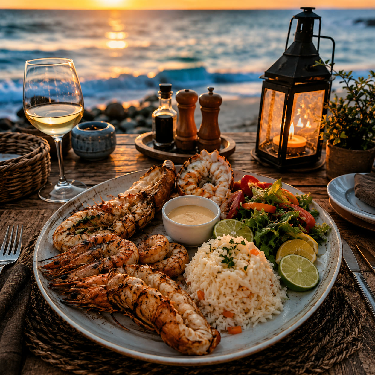La mesa con mejor vista de la costa.